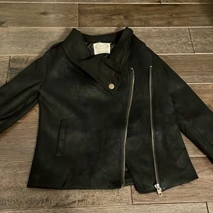 Black suede jacket with studs size 6 joyfolie